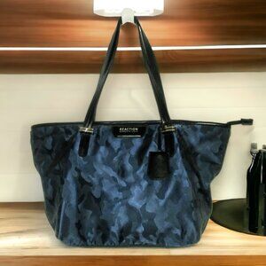 Kenneth Cole Reaction Handbag Tote Bag Purse Blue Double Strap Vegan Friendly